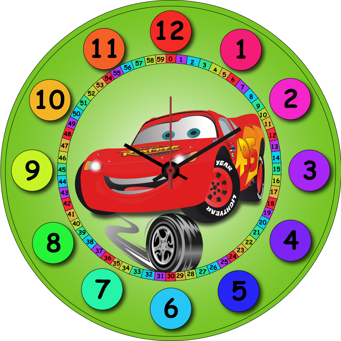 Reloj infantil en Metacrilato mod. coche - Mimadecó