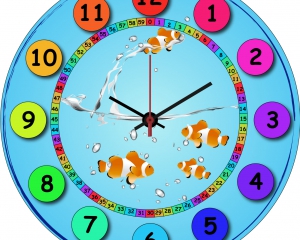 Reloj metacrilato modelo peces