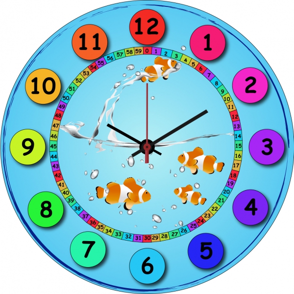 Reloj metacrilato modelo peces