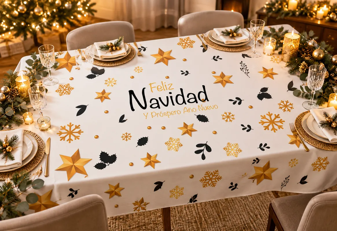 hule-navidad-dorada-mesa-navidad